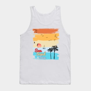 Sun, Sand, and Sea Design Tank Top